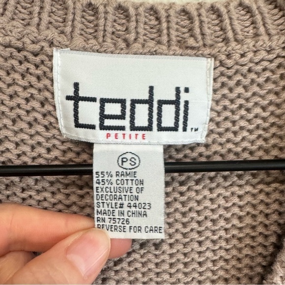 VTG 90's Teddi‎ Womens Petite Small Cottage Squirrel Printed Vest Knitted Boho - Picture 3 of 7